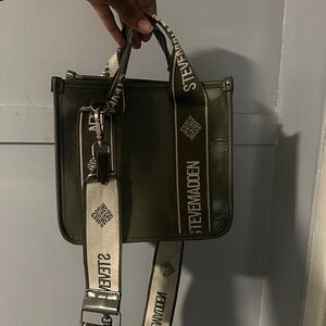 Steve Madden Dark Green Crossbody Bag with Logo Strap